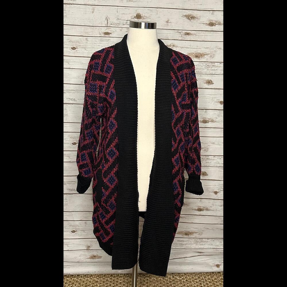 Vintage Southern Classics shawl collared open front cardigan sweater